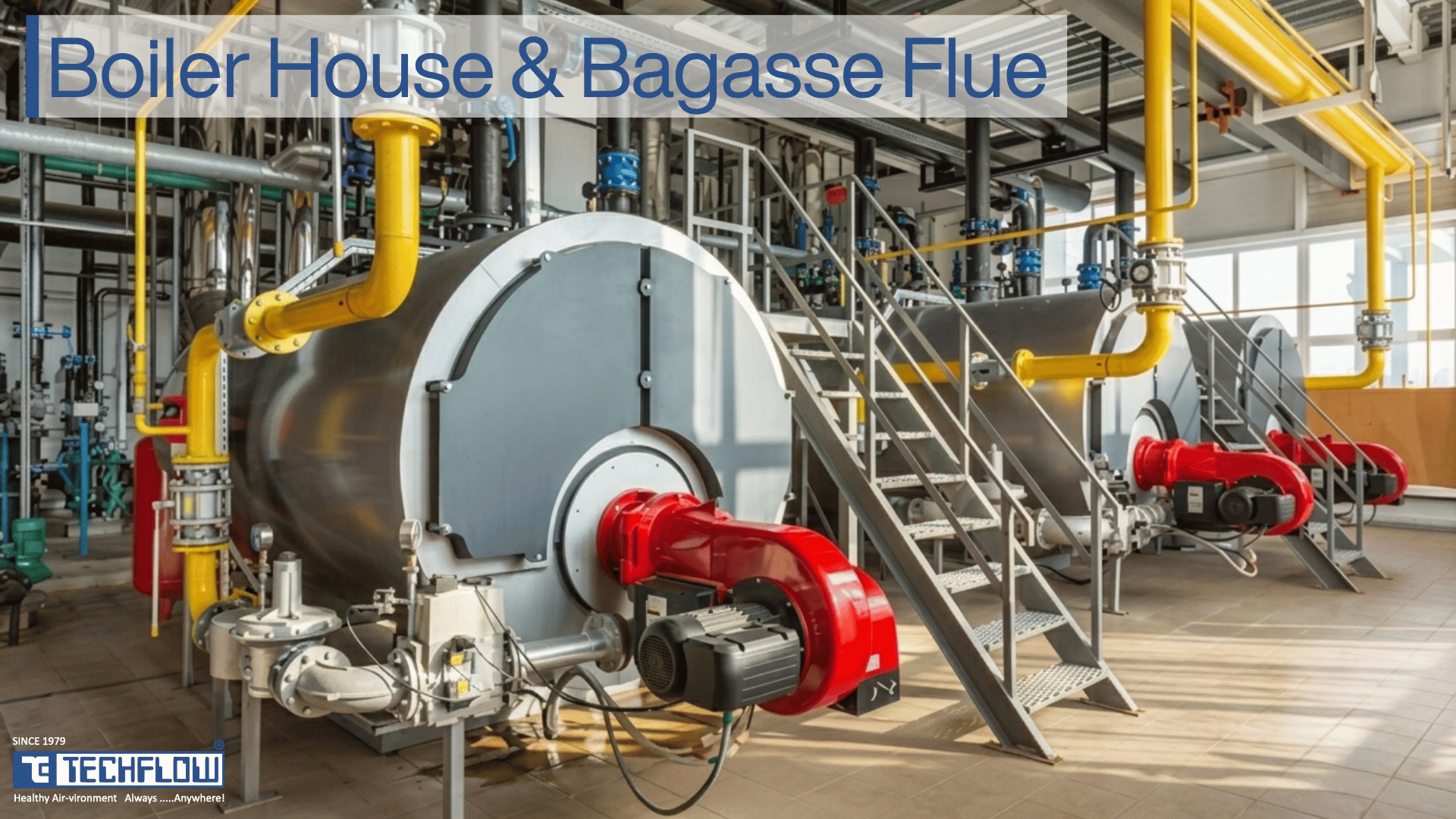 Boiler house and bagasse-fired flue gas